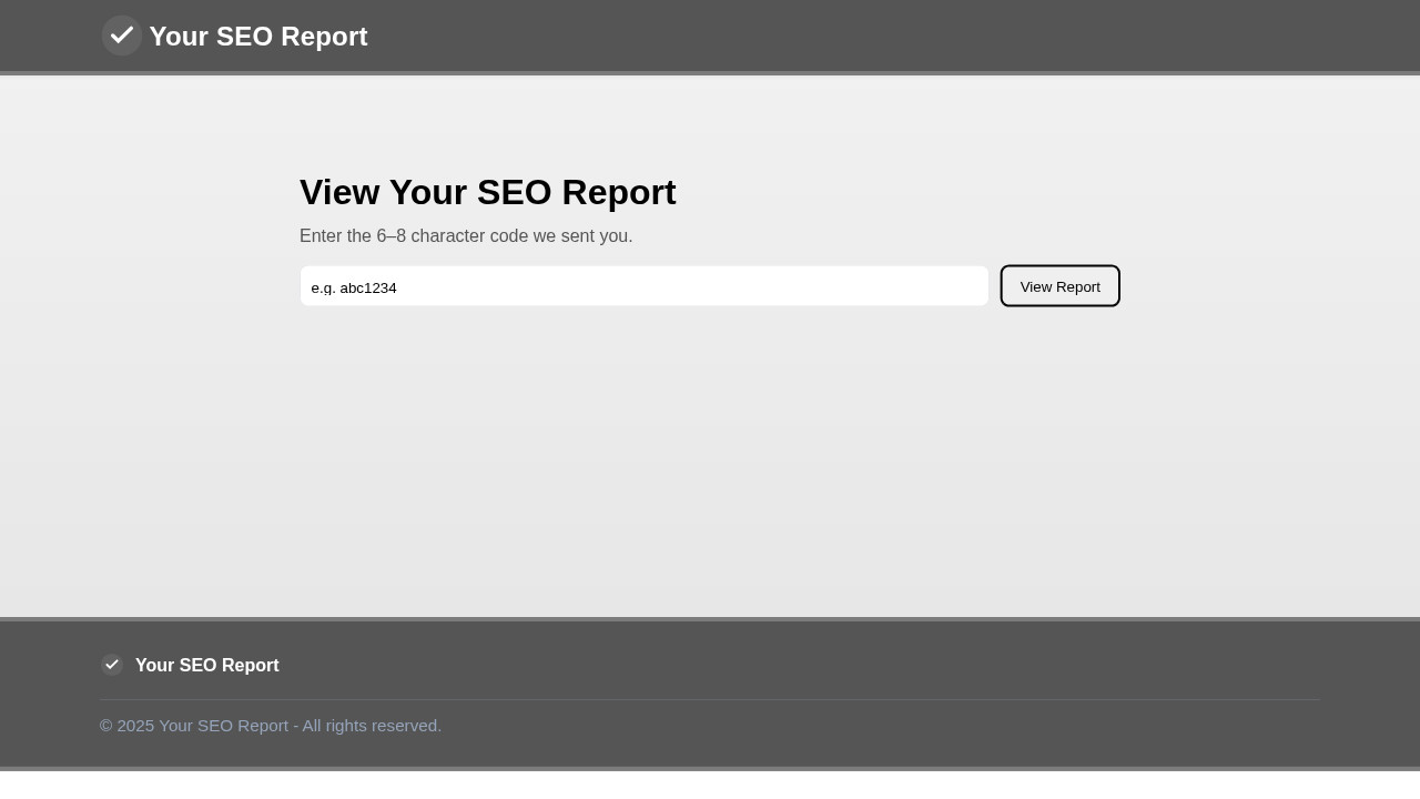 Home Page screenshot for yourseoreport.com